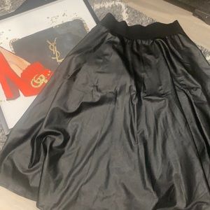 Faux leather ankle skirt